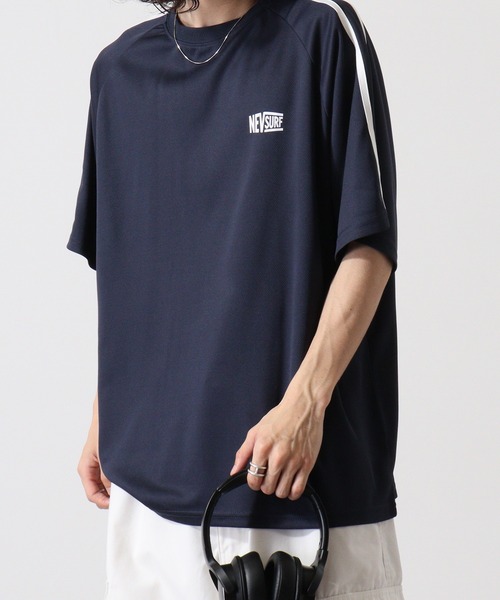 FUNALIVE（ファンアライブ）の「NEVドライメッシュBIGTシャツ（Tシャツ/カットソー・メンズ・オレンジ/イエロー/パープル/ネイビー/チャコール/ブラック・M/L/XL）」の3枚目の写真