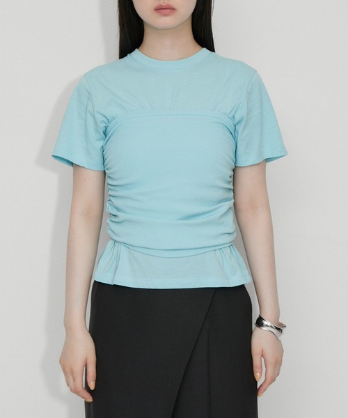 ADAM ET ROPE'（アダムエロペ）の「【サステナブル】2wayベアトップTee（Tシャツ/カットソー・レディース・ブラック/サックスブルー/ホワイト・FREE）」の22枚目の写真