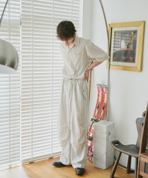 Camphor wood(カンファーウッド)の「stripe relax pajamas pants / ストライプスノーカモパジャマパンツ(その他パンツ・メンズ・グリーン/アイボリー・SMALL/MEDIUM/LARGE)」の17枚目の写真