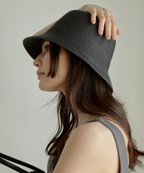 ACYM（アシーム）の「Paper bucket ハット（ハット・レディース・ブラック/アイボリー/ベージュ・FREE）」の20枚目の写真