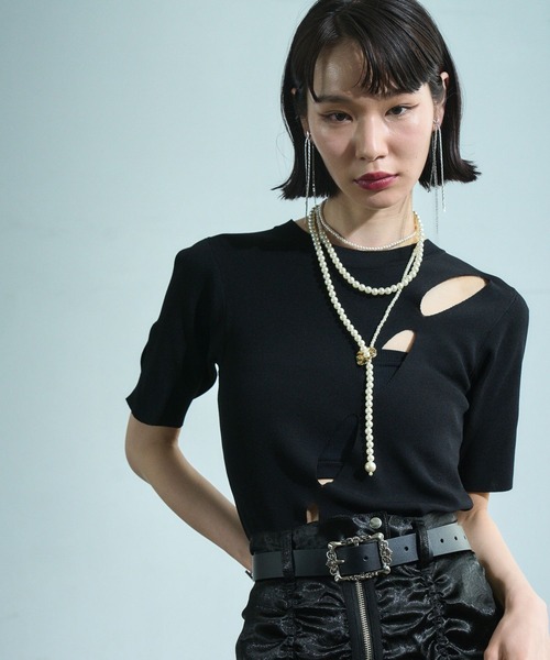 HARE（ハレ）の「【EDGY MODE】スラッシュニット（ニット/セーター・レディース・ブラック・FREE）」の10枚目の写真