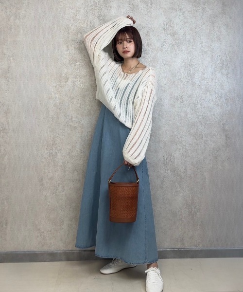 BARRETTA(バレッタ)の「透かしニットプルオーバー(ニット/セーター・レディース・グレー/アイボリー/ブラック/ホワイト・FREE)」の17枚目の写真
