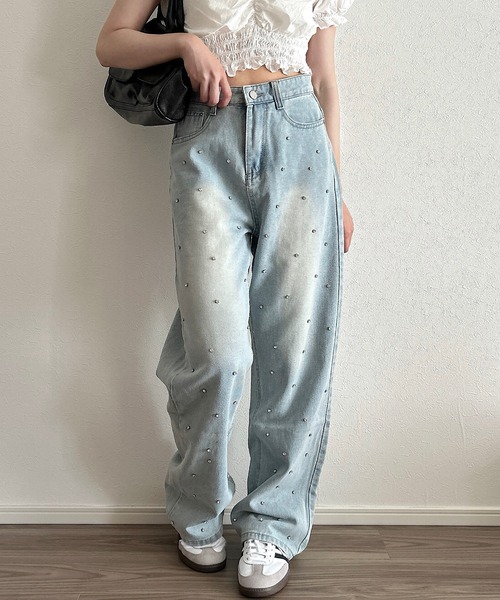 【美品】バレンシアガ ワイドデニム ミドル丈 セール】 MIDIUMISOLID for Ladies バレルレッグワイドデニム