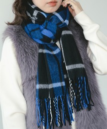 ウール混 チェックストール