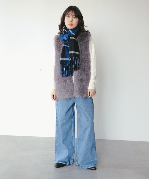 B:MING by BEAMS（ビーミングバイビームス）の「ウール混 チェックストール（ストール/ショール・レディース・グレー/ブルー/ブラウン系その他/レッド・ONE SIZE）」の17枚目の写真