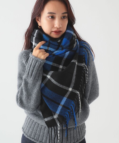 B:MING by BEAMS（ビーミングバイビームス）の「ウール混 チェックストール（ストール/ショール・レディース・グレー/ブルー/ブラウン系その他/レッド・ONE SIZE）」の19枚目の写真