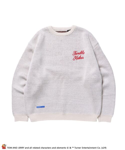 【セール】【SEQUENZ（シークエンズ）】TJ CIRCLE C/N KNIT / 刺繍 ロゴ ニット クルーネック トム & ジェリー（ニット/セーター）｜TOM&JERRY（トムアンドジェリー）