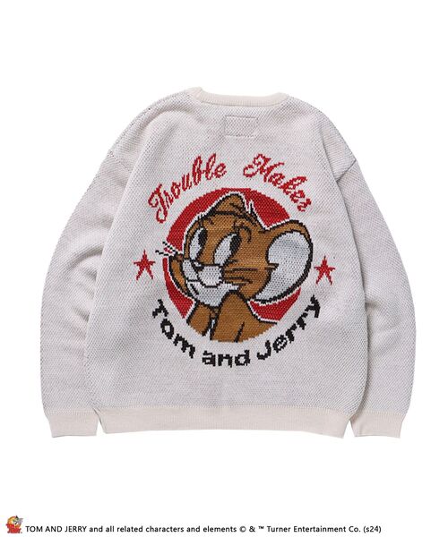 【セール】【SEQUENZ（シークエンズ）】TJ CIRCLE C/N KNIT / 刺繍 ロゴ ニット クルーネック トム & ジェリー（ニット/セーター）｜TOM&JERRY（トムアンドジェリー）