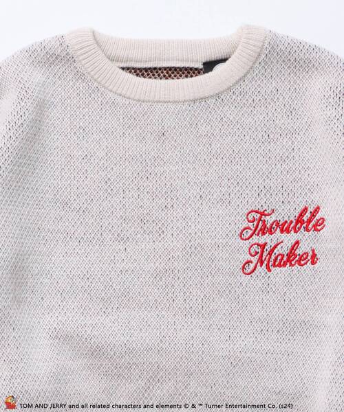 【セール】【SEQUENZ（シークエンズ）】TJ CIRCLE C/N KNIT / 刺繍 ロゴ ニット クルーネック トム & ジェリー（ニット/セーター）｜TOM&JERRY（トムアンドジェリー）