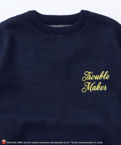 【セール】【SEQUENZ（シークエンズ）】TJ CIRCLE C/N KNIT / 刺繍 ロゴ ニット クルーネック トム & ジェリー（ニット/セーター）｜TOM&JERRY（トムアンドジェリー）