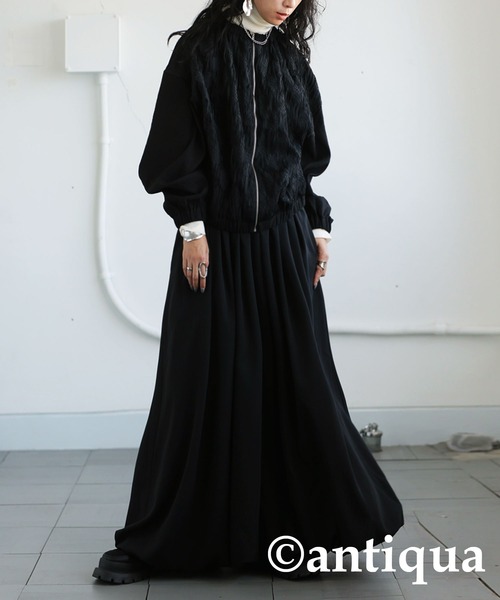antiqua(アンティカ)の「メッシュレースブルゾン(ブルゾン・レディース・アイボリー/ブラック・ONESIZE)」の14枚目の写真