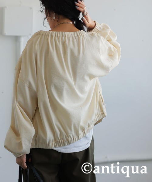 antiqua(アンティカ)の「メッシュレースブルゾン(ブルゾン・レディース・アイボリー/ブラック・ONESIZE)」の7枚目の写真