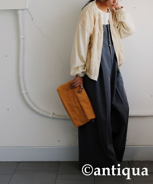 antiqua(アンティカ)の「メッシュレースブルゾン(ブルゾン・レディース・アイボリー/ブラック・ONESIZE)」の10枚目の写真