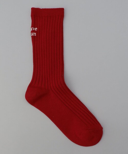 coen（コーエン）の「ロゴ刺繍ワイドリブソックス（ソックス/靴下・レディース・コバルトブルー/ピンク/その他1/オフホワイト/レッド・FREE）」の5枚目の写真