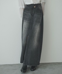 AIC. | ウエストデザインブラックデニムスカート(デニムスカート)