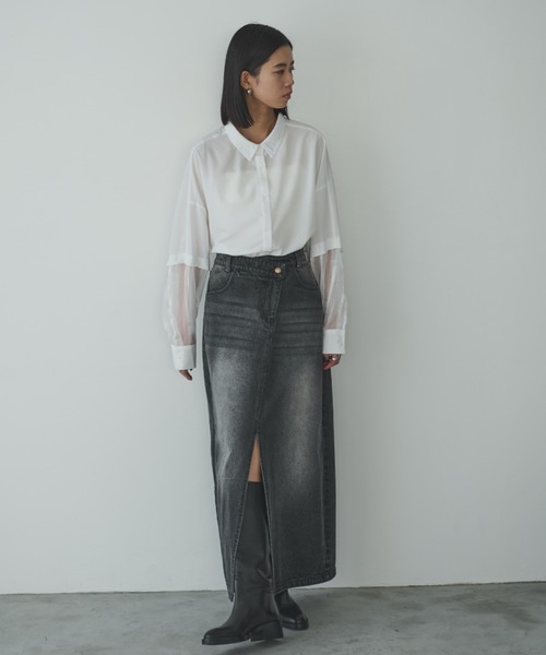 AIC.（エーアイシー）の「ウエストデザインブラックデニムスカート