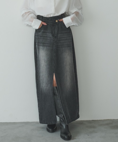 AIC.（エーアイシー）の「ウエストデザインブラックデニムスカート（デニムスカート・レディース・ブラック・MEDIUM/SMALL）」の3枚目の写真