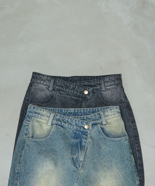 AIC.（エーアイシー）の「ウエストデザインブラックデニムスカート