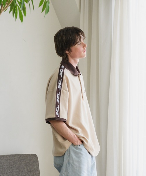 ラインがポイントHermesdoubles cotes H ジップポロシャツ かっこいい☆】HERMES「Double cotes H」ジップポロシャツ