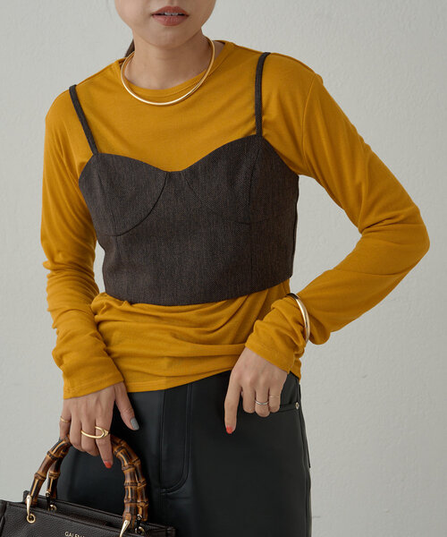 LOUNGEDRESS（ラウンジドレス）の「シアーフライスロンT（Tシャツ/カットソー・レディース・オフホワイト/ブラック/イエロー・FREE）」の3枚目の写真