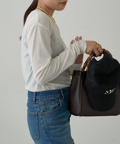 LOUNGEDRESS（ラウンジドレス）の「シアーフライスロンT（Tシャツ/カットソー・レディース・オフホワイト/ブラック/イエロー・FREE）」の18枚目の写真