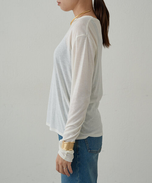 LOUNGEDRESS（ラウンジドレス）の「シアーフライスロンT（Tシャツ/カットソー・レディース・オフホワイト/ブラック/イエロー・FREE）」の15枚目の写真