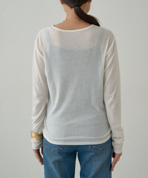 LOUNGEDRESS（ラウンジドレス）の「シアーフライスロンT（Tシャツ/カットソー・レディース・オフホワイト/ブラック/イエロー・FREE）」の14枚目の写真