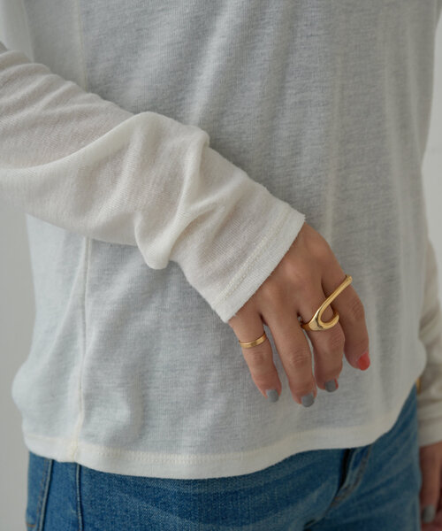 LOUNGEDRESS（ラウンジドレス）の「シアーフライスロンT（Tシャツ/カットソー・レディース・オフホワイト/ブラック/イエロー・FREE）」の12枚目の写真