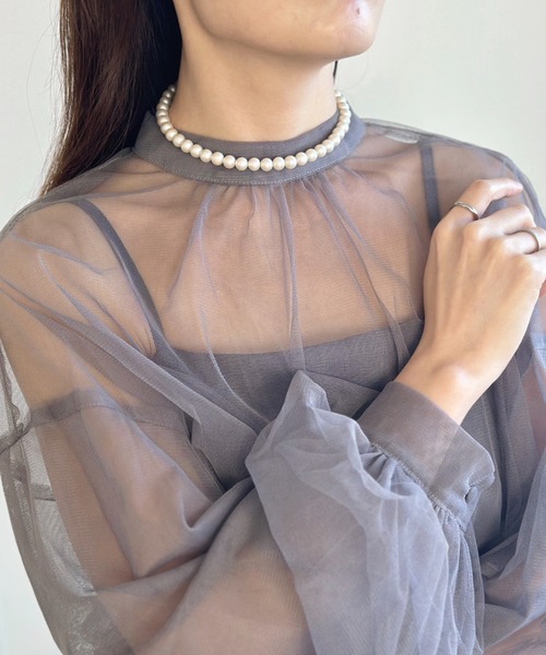 【関税込】Self-Portrait ★パールボウチョーカー★ セール】パールワイヤーチョーカーネックレス-pearl wire choker