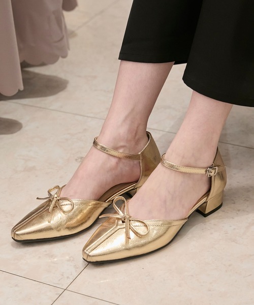 forksy.（フォルクシー）の「【forksy.】【オケージョン対応】ポインテッドトゥリボンパンプス（パンプス・レディース・ブラック/シルバー/ゴールド/ブラック系/アイボリー/オフホワイト/ブラック系2/ブラック系1/ブラック系3・L/M/S/LL）」の9枚目の写真