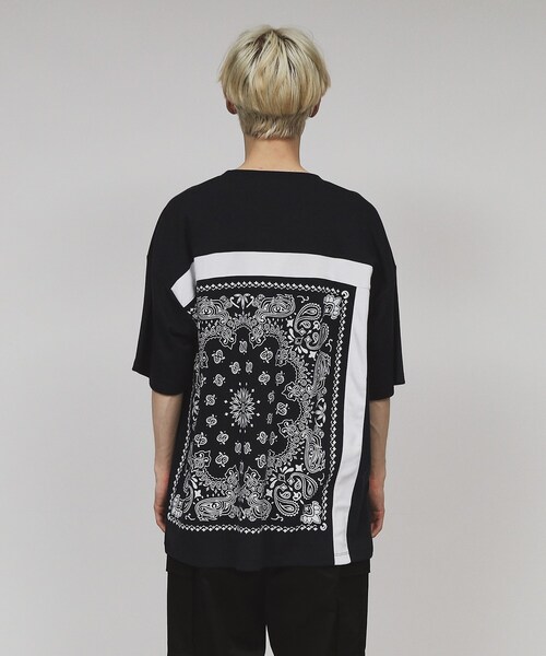 tk.TAKEO KIKUCHI(ティーケータケオキクチ)の「バンダナ キリカエTシャツ(Tシャツ/カットソー・メンズ・ブルー系その他/ブラック/ホワイト・02/03/04)」の18枚目の写真