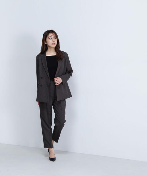 NATURAL BEAUTY BASIC(ナチュラルビューティーベーシック)の「◇シャークスキン SETUP テーパードパンツ(スラックス・レディース・ダークブラウン/チャコールグレー・X-SMALL/LARGE/MEDIUM/SMALL)」の18枚目の写真