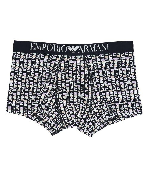 セール】EMPORIO ARMANI ALL OVER VERTICAL LOGO ボクサーパンツ 前  