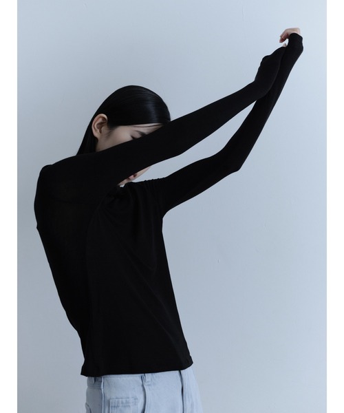 Abor(アボア)の「【Abor】Wool-blend High-necked Pullover/ウール混ハイネックシアープルオーバー(Tシャツ/カットソー・レディース・グレー/ブラック/アイボリー・FREE)」の1枚目の写真