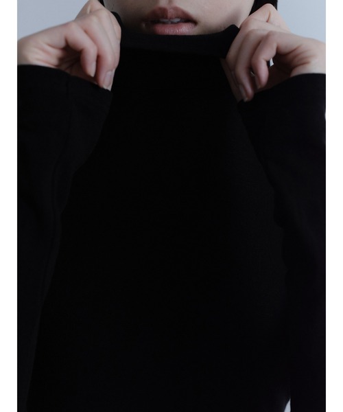 Abor(アボア)の「【Abor】Wool-blend High-necked Pullover/ウール混ハイネックシアープルオーバー(Tシャツ/カットソー・レディース・グレー/ブラック/アイボリー・FREE)」の21枚目の写真