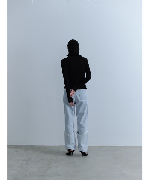 Abor(アボア)の「【Abor】Wool-blend High-necked Pullover/ウール混ハイネックシアープルオーバー(Tシャツ/カットソー・レディース・グレー/ブラック/アイボリー・FREE)」の20枚目の写真