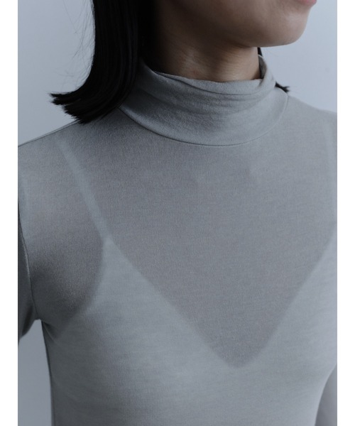 Abor(アボア)の「【Abor】Wool-blend High-necked Pullover/ウール混ハイネックシアープルオーバー(Tシャツ/カットソー・レディース・グレー/ブラック/アイボリー・FREE)」の16枚目の写真