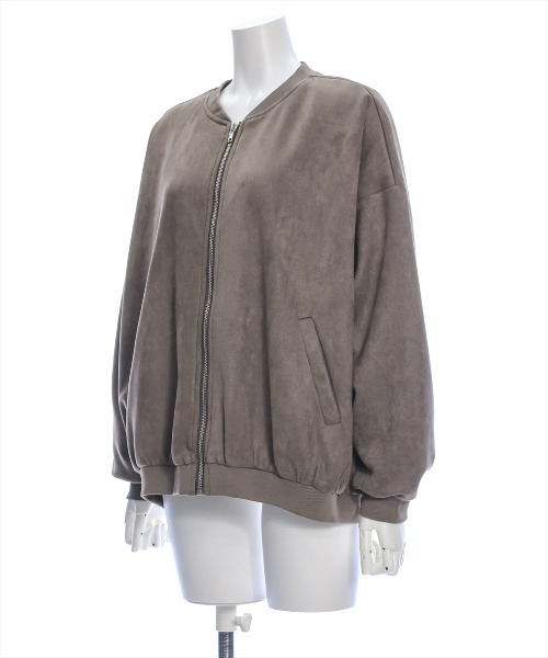 clear（クリア）の「ピーチブルゾン [カジュアルコーデに ゆったりシルエット]≪再入荷≫（ブルゾン・レディース・チャコールグレー/モカ・F）」の6枚目の写真