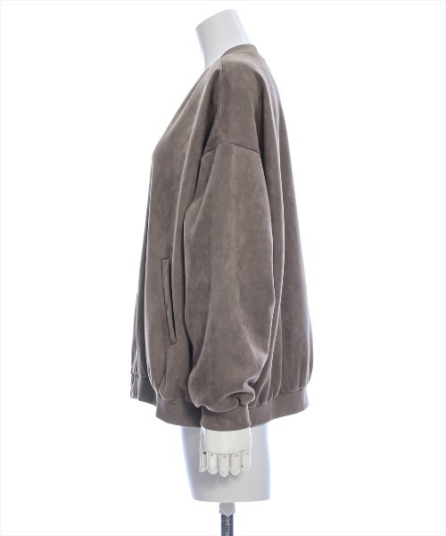 clear（クリア）の「ピーチブルゾン [カジュアルコーデに ゆったりシルエット]≪再入荷≫（ブルゾン・レディース・チャコールグレー/モカ・F）」の7枚目の写真