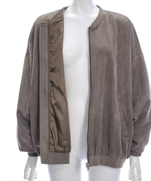 clear（クリア）の「ピーチブルゾン [カジュアルコーデに ゆったりシルエット]≪再入荷≫（ブルゾン・レディース・チャコールグレー/モカ・F）」の16枚目の写真