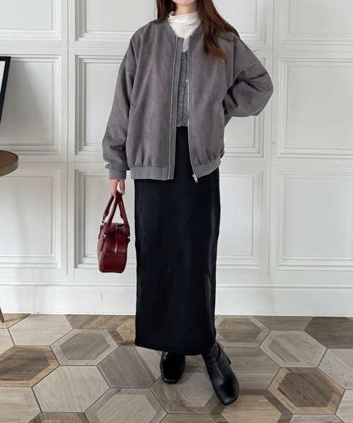 clear（クリア）の「ピーチブルゾン [カジュアルコーデに ゆったりシルエット]≪再入荷≫（ブルゾン・レディース・チャコールグレー/モカ・F）」の20枚目の写真