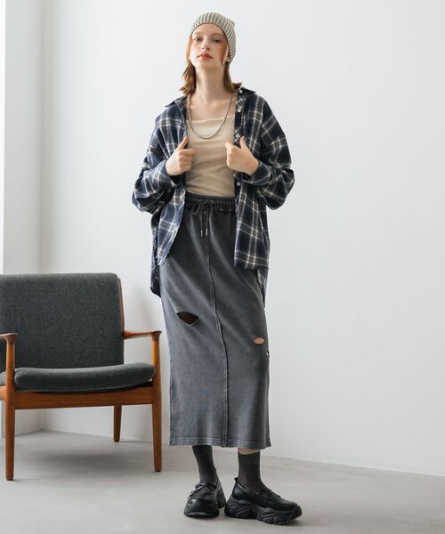 RETRO GIRL（レトロガール）の「ベロアキャミ（Tシャツ/カットソー・レディース・ブラック/ナチュラル/ブラウン・FREE）」の4枚目の写真