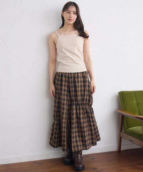 RETRO GIRL（レトロガール）の「ベロアキャミ（Tシャツ/カットソー・レディース・ブラック/ナチュラル/ブラウン・FREE）」の5枚目の写真