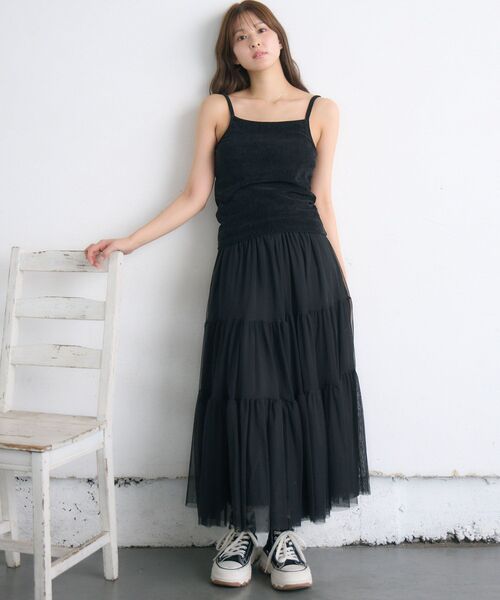 RETRO GIRL（レトロガール）の「ベロアキャミ（Tシャツ/カットソー・レディース・ブラック/ナチュラル/ブラウン・FREE）」の13枚目の写真