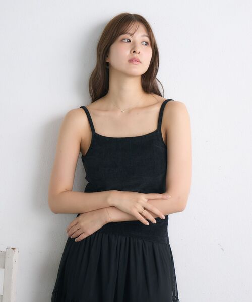 RETRO GIRL（レトロガール）の「ベロアキャミ（Tシャツ/カットソー・レディース・ブラック/ナチュラル/ブラウン・FREE）」の17枚目の写真