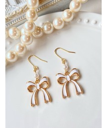 【MUURABBTI】白いリボンのピアス(MA)