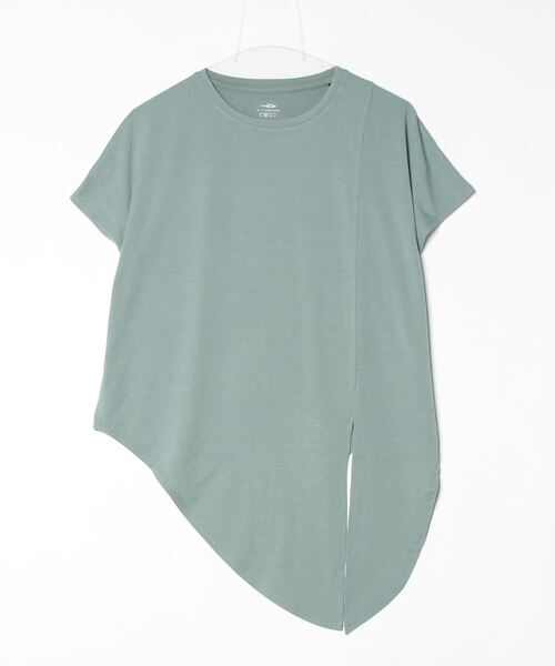 TIGORA（ティゴラ）の「ティゴラ TIGORA フィットネス サイドスリット2WAY 半袖 Tシャツ（Tシャツ/カットソー・レディース・ダークグレー/グリーン/アイボリー/ライラック・XL/L/S/M）」の3枚目の写真