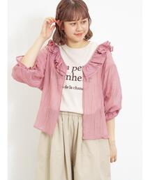 Samansa Mos2 | セルロースナイロンシアーフリルブラウス(シャツ/ブラウス)