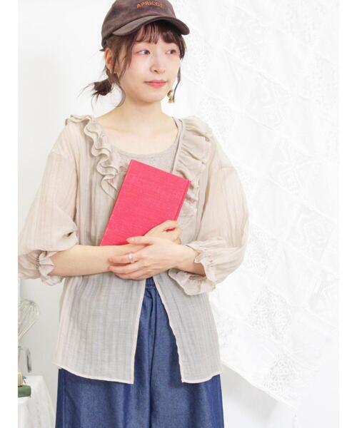 Samansa Mos2(サマンサ モスモス)の「セルロースナイロンシアーフリルブラウス(シャツ/ブラウス・レディース・チャコールグレー/ベージュ/ピンク/カーキ・F)」の20枚目の写真