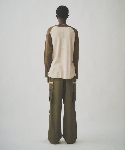 Juha（ユハ）の「RAGLAN SLEEVE THERMAL LS（Tシャツ/カットソー・メンズ・ホワイト×ブラック/ベージュ/チャコールグレー×ブラック・3/4）」の10枚目の写真